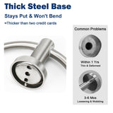 NearMoon Bath Towel Ring, Bathroom Hardware Accessories-Thicken Stainless Steel Hand Towel Holder for Bathroom, Modern Round Towel Hanger Wall Mounted (Brushed Nickel, 3 Pack)
