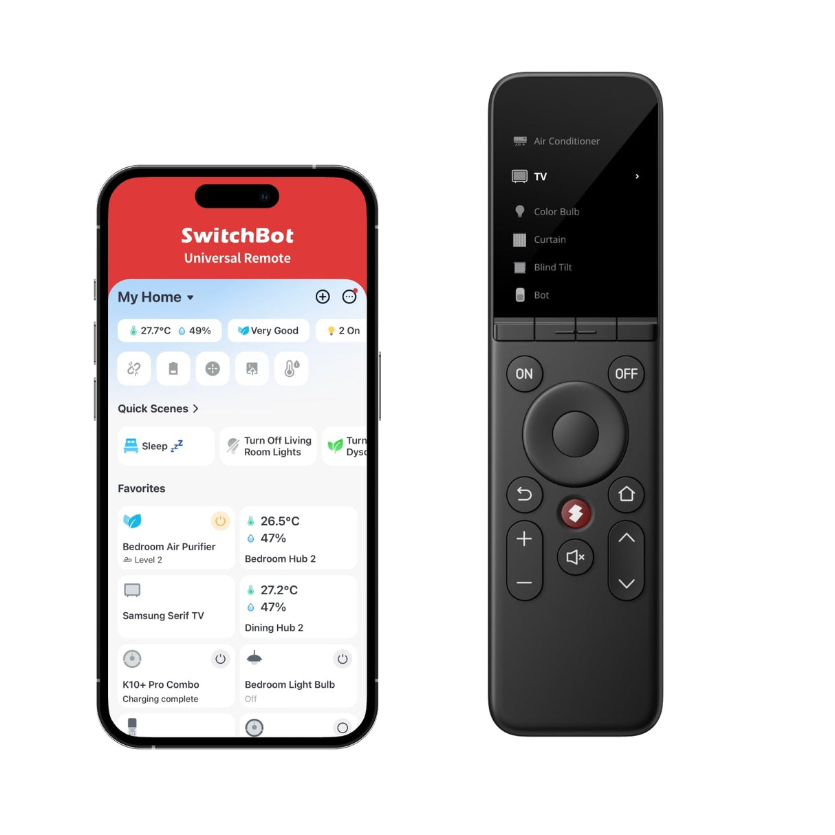 SwitchBot Multi-Use Smart Universal Remote Control with Customize App, Control 25 IR/Bluetooth Devices & 10 Scenes, Black, Compatible with TV/AC/SwitchBot Bot, Curtain, Blind Tilt and More