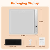 Graphene Warming Mat for Food, Electric Warming Tray with 6 Temp & 6H Timer, 300W Full Surface Heating, Waterproof Foldable Mat for Countertop, Parties, Buffets, Home Use (Light Gray)