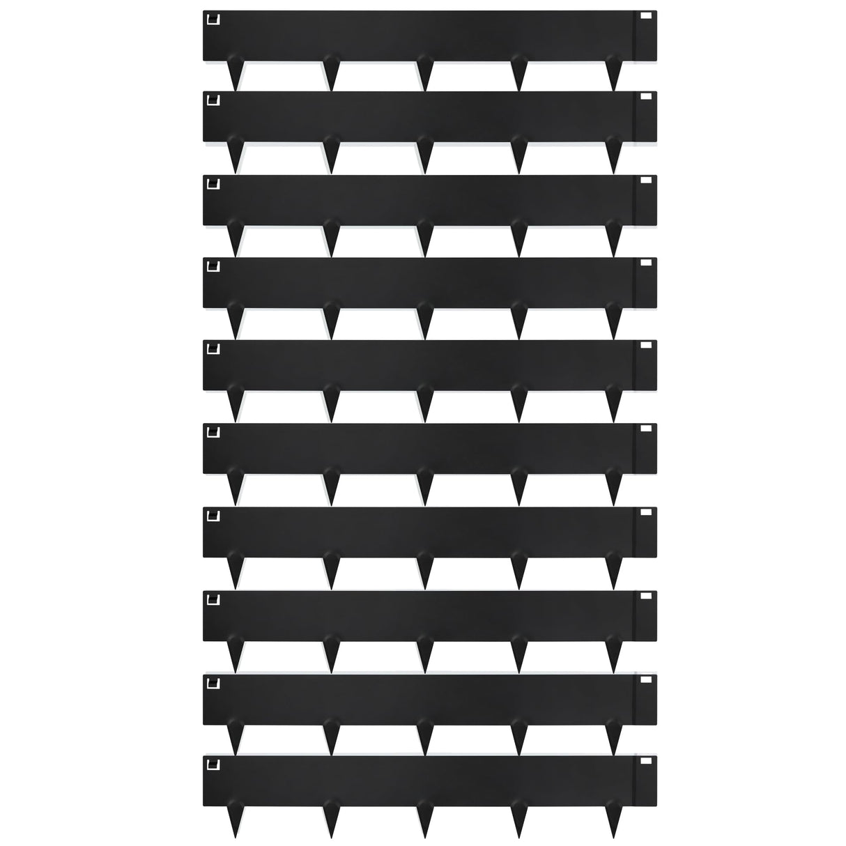 Worth Garden 10-Pack (34Ft Total) Galvanized Steel Landscape Lawn Edging - 8 in. H Bendable Metal Strips - Hammer-in 18-Gauge Flexible Black Edging Border - Yard Pathway Divider - Buckle Connection