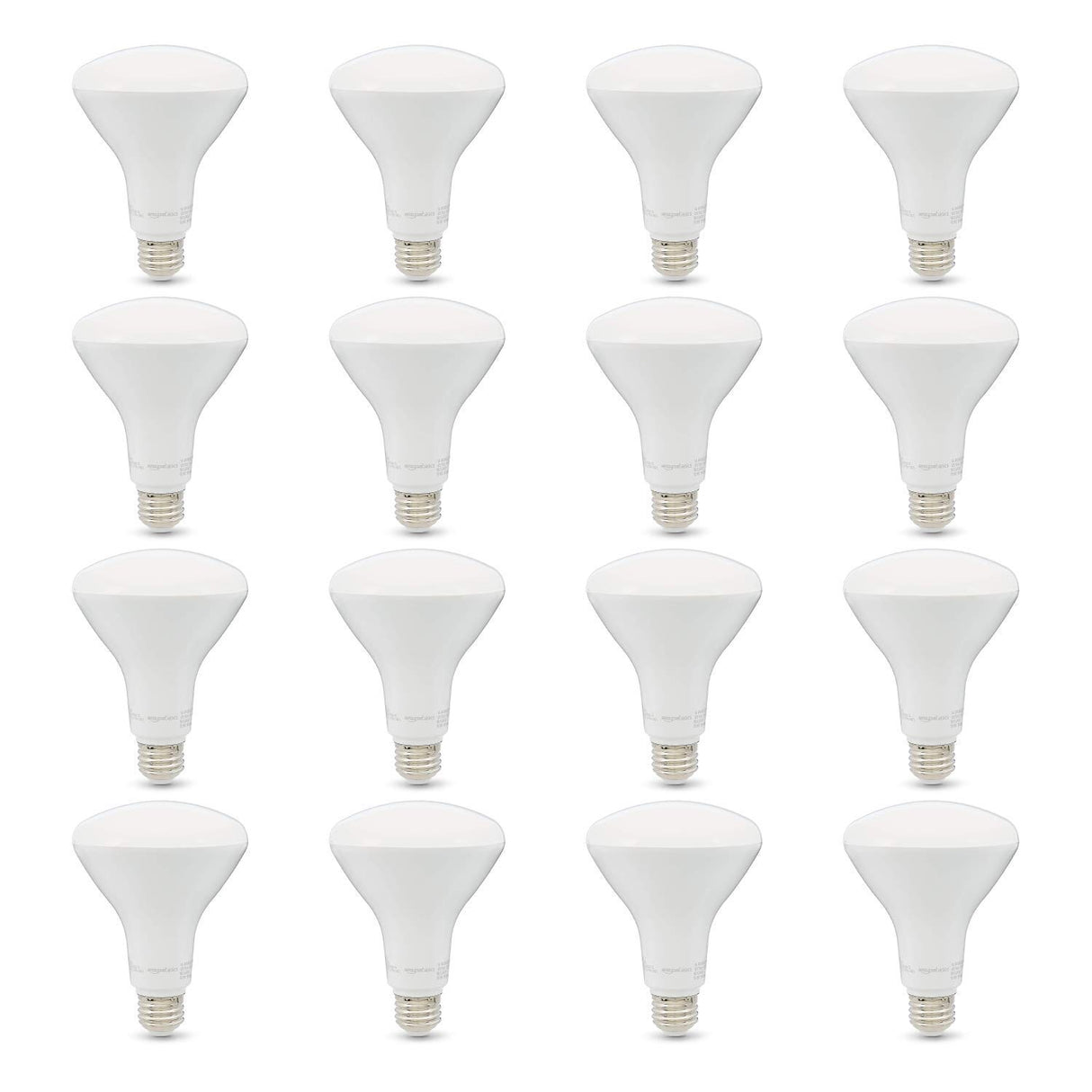 Amazon Basics BR30 LED Light Bulb, 65W Equivalent, 11W Energy Efficient, E26 Standard Base, Soft White 2700K, Dimmable, 10,000 Hour Lifetime, 16-Pack
