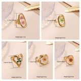 Vhitler 5pcs 18k Gold Plated Floral Adjustable Rings Chunky Gold Rings Vintage Jewelry Y2k Accessories Don't Tarnish Ring Set (Style2)