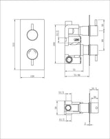 Valla Single Shower Thermostatic Valve | Concealed Round Controls | Chrome Plate | Single Outlet