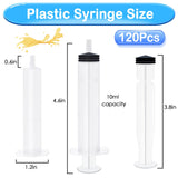 SNMEIKUN 120 Pack Plastic Syringes with Tip Cap 10ml Capacity Resuable Syringe for Halloween, Thanksgiving Day, Christmas, Graduation