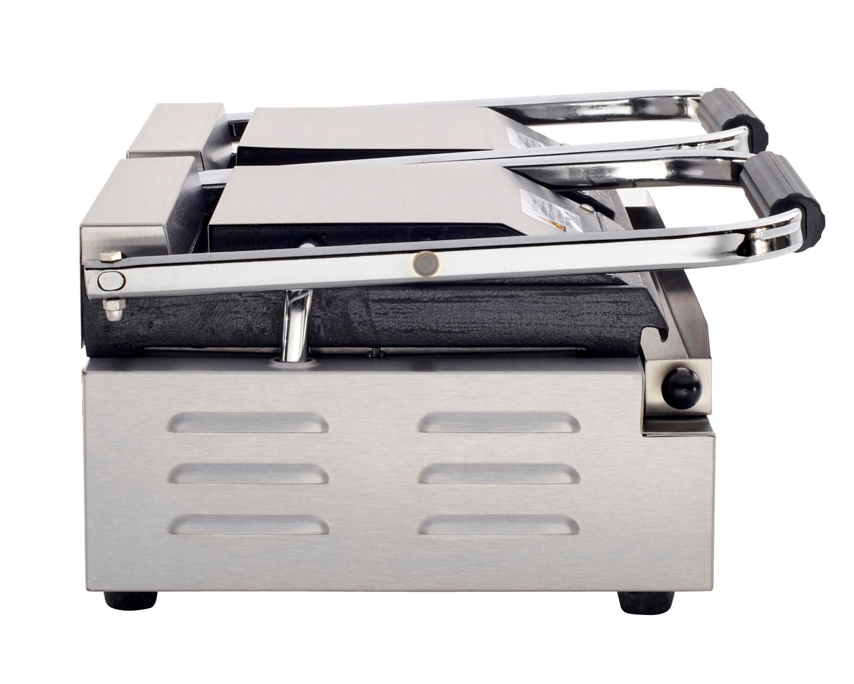 Kratos Commercial Electric Panini Sandwich Grill with Grooved Top and Smooth Bottom Plates, 18.7"x9" Cooking Surface, Commercial Countertop Panini Press, 120V, 3500W (29Y-025)
