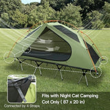 Night Cat Camping Cot Tent for 1 Person Off Ground Elevated Tent Cot Foldable Camping Sleeping Bed with Rainfly Waterproof Green