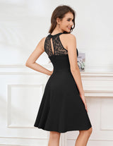 Bbonlinedress Halter Black Cocktail Wedding Guest Formal Vintage Dress Short Evening Party Prom Christmas Dress Black M