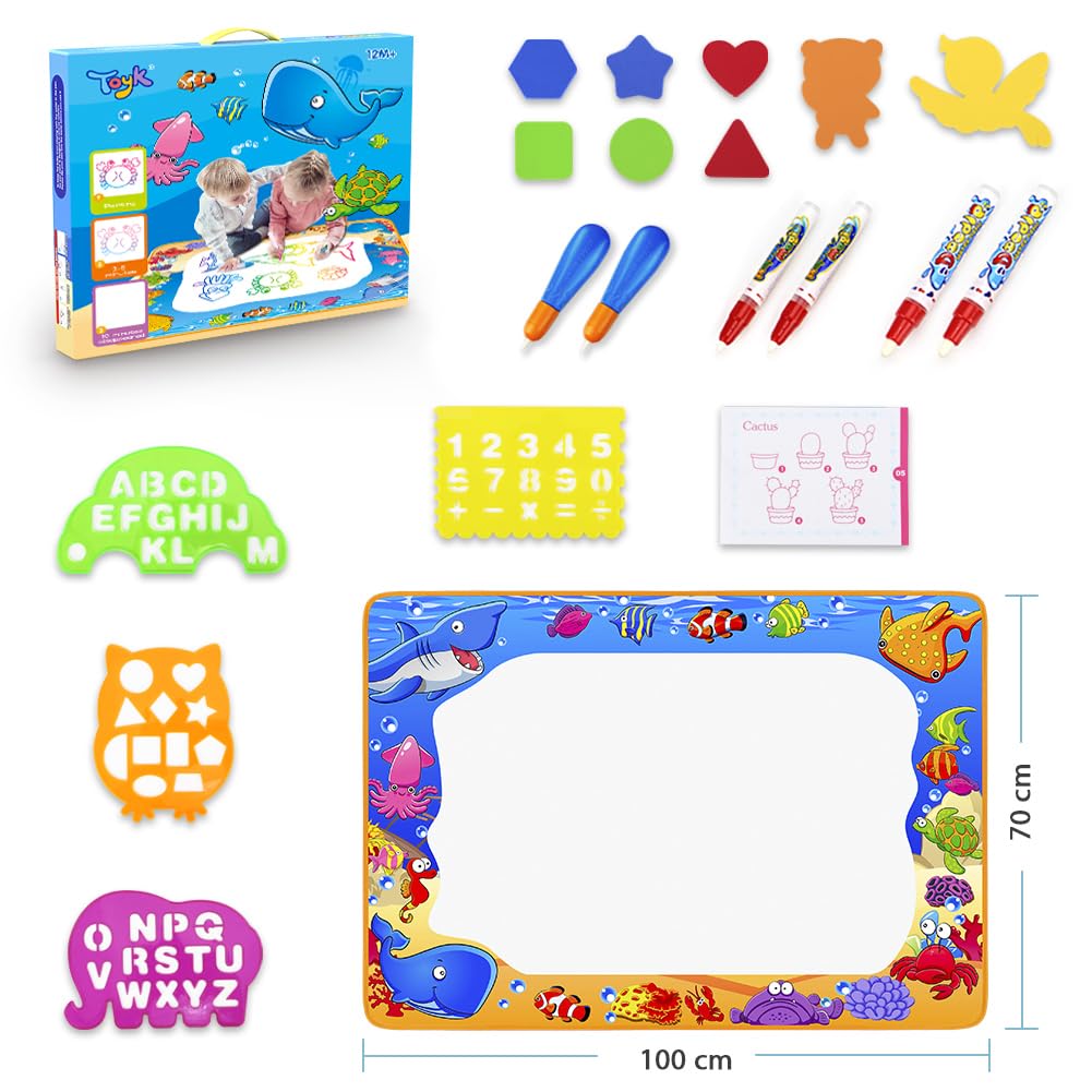 Water Doodle Mat - Kids Color Painting Toy, Gift Set for Toddlers 2-7