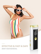 Hair Removal for Women and Men, At Home IPL Hair Removal Device with 3 Modes, Permanent Hair Remover Machine for Facial Legs Arms Bikini Line Whole Body Depilation, Come with Razor & Glasses
