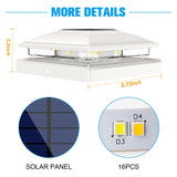 VOLISUN Solar Post Cap Light Outdoor Waterproof 12pack,Solar Fence - Post Lights for 4x4 5x5 6x6 Wooden/Vinyl Post,White Deck Cap Light Solar Powered with Warm White for Garden/Patio/Porch