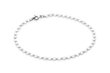 Miabella Italian 925 Sterling Silver or 18K Gold Plated Silver Sparkle Mirror Link Chain Bracelet for Women, Made in Italy (SI, Length 8 Inches)