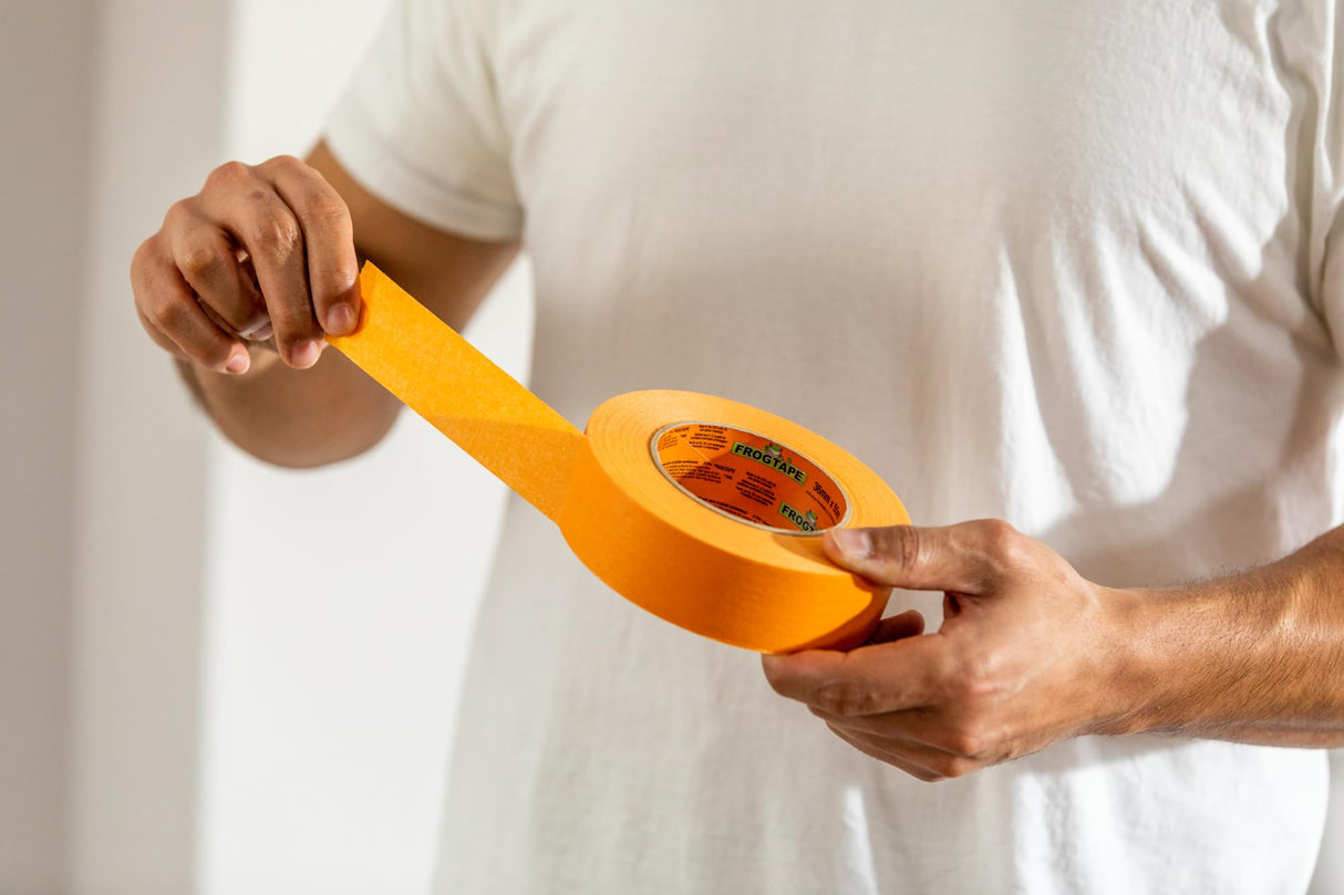 FrogTape ProGrade Orange Painters Tape 1.5 Inch Wide (1.88 in x 60 yd), High Adhesion Masking Tape for Indoor & Outdoor Applications, Orange, 3 Roll Pack (105673)