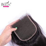 BEEOS 5x5 HD Lace Closure Only, 0.10mm Ultra-Thin Film HD Lace Body Wave Full Cuticle Aligned Virgin Human Hair Closure Pre Plucked Natural Hairline 18 Inch