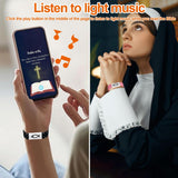 CLZWiiN 6Pcs Daily Bible Verse Bracelets, Jesus Christian Bracelet with NFC, Bible Verses Elastic Wearable, Christian for Women Men Teens Gifts (Color-08)