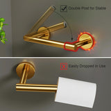 POKIM Toilet Paper Holder Matte Black and Gold, Metal Bathroom Rotating Paper Roll on Wall Mounted with Lock, SUS 304 Stainless Steel Mix Color Toilet TP Large Mega Roll Holder Classic