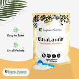 Inspired Nutrition UltraLaurin ® Monolaurin Supplement for Immune Support and Gut Health - Monolaurin Pellets - 21oz - 200 Servings, 3000 mg Each