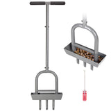Walensee Lawn Aerator Coring Tool with Soil Core Storage Tray, 38.2" Manual Yard Plug Aerator with 3 Tines, Grass Aeration Gardening Tool with Cleaning Tool for Lawn Care and Compacted Soil