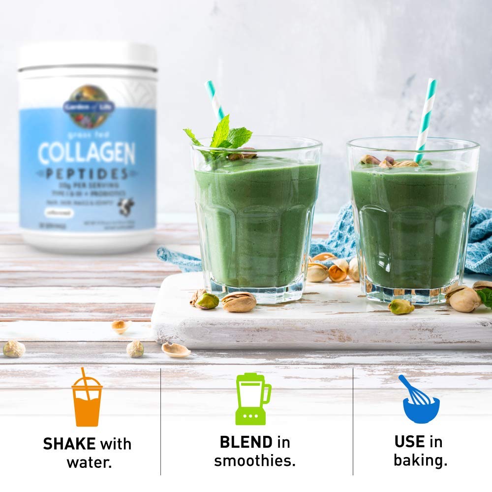 Garden of Life Grass Fed Collagen Peptides Powder Unflavored Collagen Powder for Women Men Hair Skin Nails Joints, Hydrolyzed Collagen Protein Supplements, Collagen for Women & Men, 28 Servings