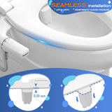 SAMODRA Ultra-Slim Hygienic Bidets Attachment for Existing Toilets - Adjustable Fresh Water Pressure Dual Nozzle (Frontal & Rear Wash) Easy to Install, Silver