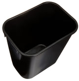 Amazon Basics Rectangular Plastic Office Wastebasket,14.4"L x 10.3"W x 15"H, 7 Gallon, Easy to Clean, Black, Pack of 2