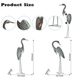 Kircust Garden Crane Statues, Standing Metal Patina Heron Decoy Weather-Resistant and Rustless Outdoor Statue, 42-46 Inch Bird Yard Art for Patio Lawn Pond, Set of 2