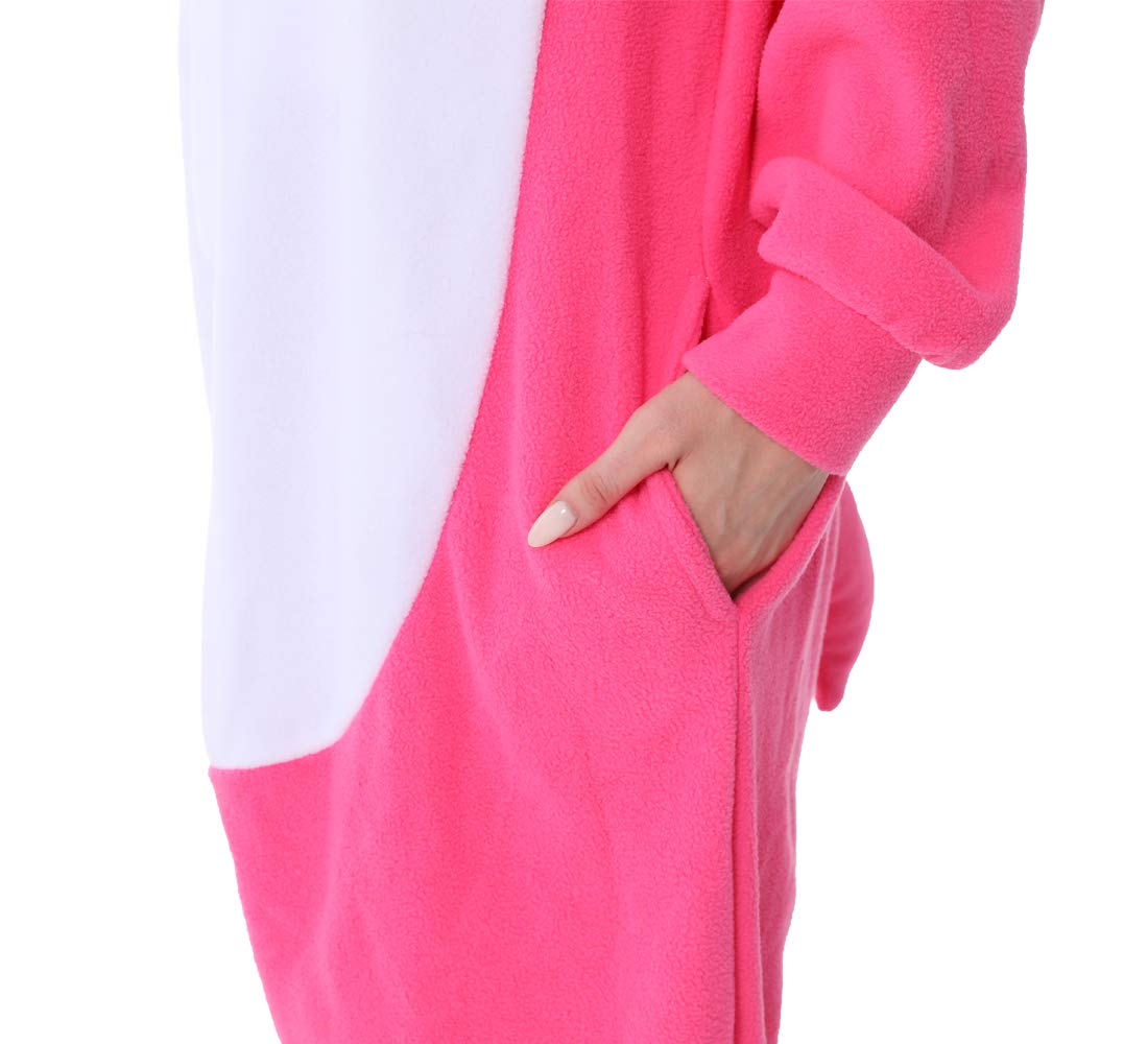 dressfan Animal Shark Onesie Cosplay Costume Christmas Halloween Pajamas for Unisex Adults Teens Kids Rose M