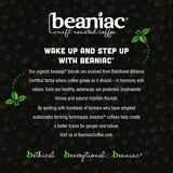 beaniac Organic Full On French Roast, Dark Roast, Single Serve Compostable K Cup Coffee Pods, Organic Arabica Coffee, Keurig Brewer Compatible, 30 Count