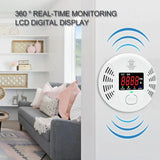High Definition Color Screen Detector LCD Powered by Carbon Monoxide Detector and Smoke Alarm Battery (excluding Battery) (Large Screen, 4Pack-CO&Smoke)