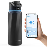 BOOST Smart Water Bottle with Reminder & Tracker, Double Wall Vacuum Insulated Bottles Stainless Steel, 32oz BPA-Free Wide Mouth for Gym, Office, School, Ideal Gift for Christmas, Halloween, New Year