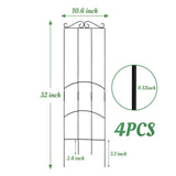 ANCOUUIN 4 Pack 32'' Plant Trellis Indoor - Metal Trellis for Climbing Plants Indoor, Garden Trellis for Climbing Plants Outdoor Houseplants Flowers Vine Ivy, Rectangular Shape, Black