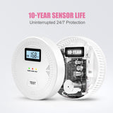 3 Pack Smoke Carbon Monoxide Detectors,2 in 1 CO & Smoke Fire Alarm for Home,Dual Sensor Smoke Alarm Carbon Monoxide Detector with LCD Display,Replaceable Battery Operated, 85db Sound(Battery Include)