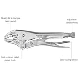 Amazon Basics 5-Piece CR-V Locking Pliers Set with Wire Cutters, 2 Straight Jaw, 3 Curved Jaw, 6.5-10 inch, Silver, Carrying Case
