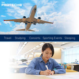 Flents Protechs Foam Ear Plugs, 50 Pair for Sleeping, Snoring, Loud Noise, Traveling, Concerts, Construction, Studying, Work, Shooting, NRR 33, Noise Cancelling, Disposable, Purple, Made in the USA