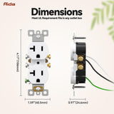 AIDA 20 Amps Outlets Duplex Electrical Receptacle Outlets, Electrical Outlet, 20Amp 125V Heavy-Duty Wall Outlet, Residential, 3-Wire, Self-Grounding, UL Listed, Side Wire (10 Pack, White)