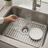 Better Houseware Sink Protectors for Kitchen Sink, Protective Metal Grid, 16x12.3x1 inches, White Kitchen Sink Mat to Shield Sink Base from Scratches, Rust-Resistant Coating, M