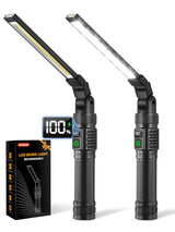 Ruboliy 2Pack Magnetic Rechargeable LED Work Light/Flashlight for Mechanics