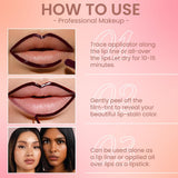 Hxssll Matte Lip Gloss Stain-Peel Off Lip Liner Tattoo, Brownish Red Lip Tint，Long Lasting Peel Off Lip Stain, Waterproof Transfer-proof Lip Mask Lip Liner Peel Off Lip Gloss,Stayn Lip Makeup. #03