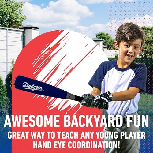 Franklin Sports MLB Jumbo Foam Baseball Bat + Ball Sets - Kids Oversize Foam Baseball Bats + Soft Baseballs - Indoor + Outdoor Youth Baseball Toy - MLB Team Baseball Bat + Ball Sets