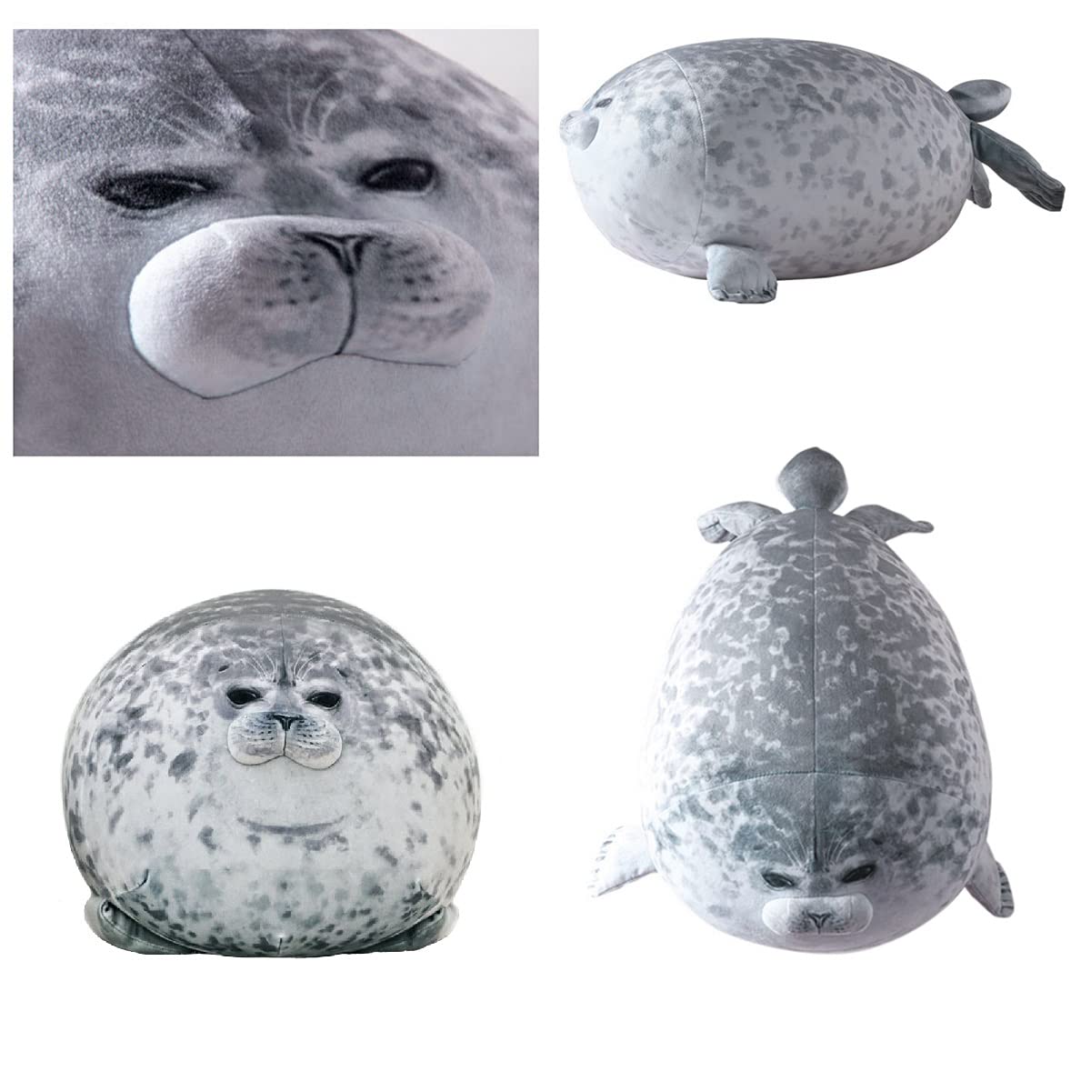 23.7 inch Large Seal Plush Pillow: Soft Stuffed Animal Toy ,Chubby Blob Seal Plushie for Boys Girls, Cute Room Decor Ocean Animals Pillow for Bed Sofa, Kids Gifts for Birthday,Valentine,Christmas