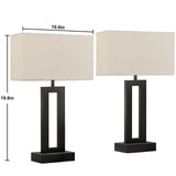 Seealle Bedroom Lamps for Night Stands - Touch Control, 3 Way Dimmable, USB C+A Charging, LED Bulbs, Easy Assembly