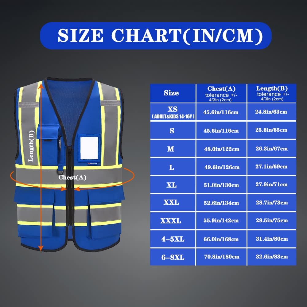 AYKRM 11 colors available blue safety vest for women