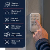 Chamberlain Genuine myQ Garage Door Opener Keypad – Wireless Exterior Keyless Entry, Secure Pin Access, Weather Resistant – Works with Chamberlain, LiftMaster & Craftsman Openers