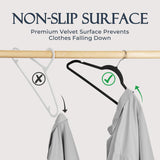 HOUSE DAY Black Velvet Hangers 60 Pack, Premium Non Slip Clothes Hangers