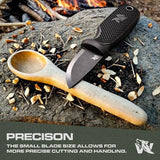 W-MINI 2 - EDC Neck Knife with Sheath and Necklace - Small EDC Fixed Blade Knife Necklace and Belt Clip - Pocket Fixed Blade Knives - Full Tang Neck Knife with Sheath Tactical + Fire Starter