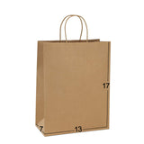 BagDream Large Paper Bags with Handles 13x7x17 Inch Kraft Brown 50 Pcs Bulk