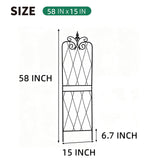 SCENDOR Garden Trellis for Climbing Plants 59inch x15inch Rustproof Metal Vine Trellises for Outdoor Climbing Plants Support Structures A (150cm) 2Pack