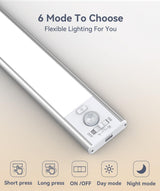 13inch Under Cabinet Lighting, 3200mAh Rechargeable Motion Sensor Light Indoor, LED Battery Operated Cabinet Lights, Dimmable Closet Light, Wireless Under Counter Lights for Kitchen (2pack)
