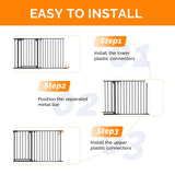 Bonnlo 120.5-Inch Metal Fireplace Fence Guard 5-Panel Baby Safety Gate/Barrier/Play Yard with Door Christmas Tree Fence Hearth Gate for Kids/Pet/Toddler/Dog/Cat, Black