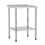 Chingoo Stainless Steel Work Table 24x24 Inch with Adjustable Undershelf & Backsplash, Heavy-Duty Prep Table for Commercial Kitchen, Restaurant, Garage, Outdoor