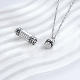 UrnAurn 2 Pieces Small Cylinder Cremation Urn Necklace for Ashes Stainless Steel Memorial Ash Pendant Keepsake Jewelry